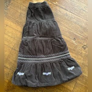 Gymboree - Brown Tiered Skirt with Embroidered Details